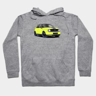 Honda e Electric Car in Standard Yellow Hoodie